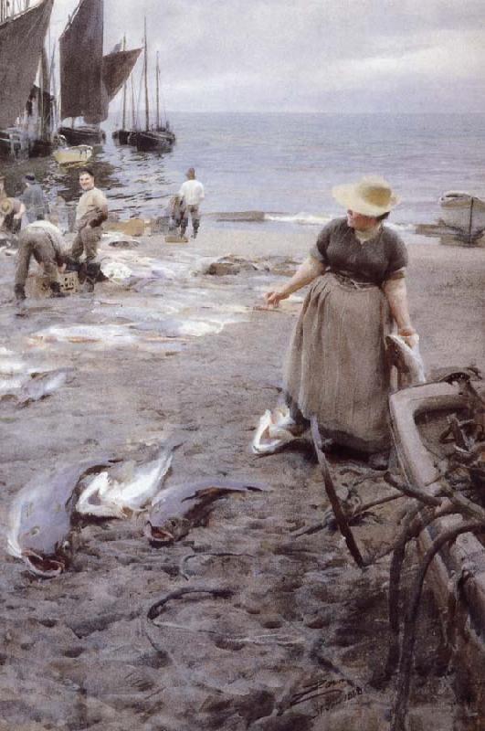 Anders Zorn Fiskmarknad i St Ives oil painting picture
